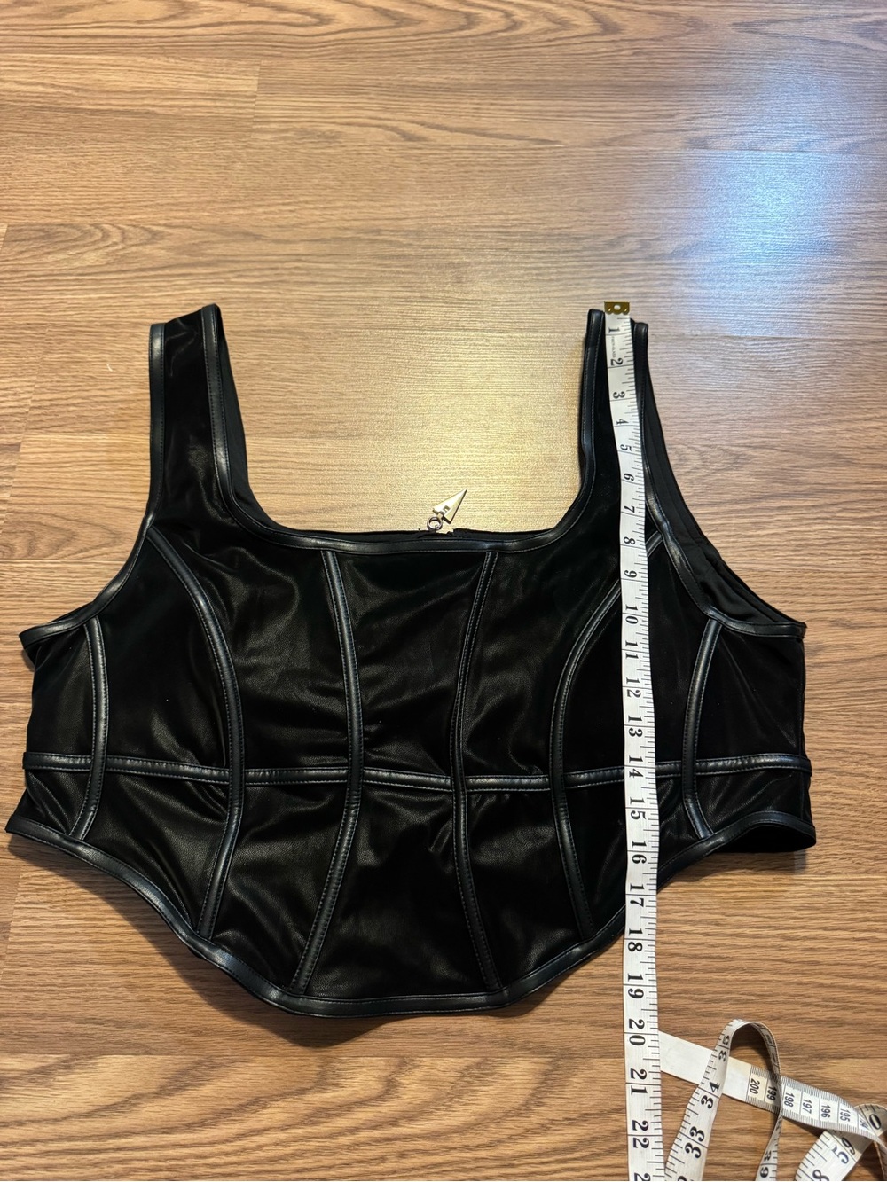 Disturbia Ashen Faux Leather Zip Corset Top READ DESCRIPTION - Picture 4 of 7